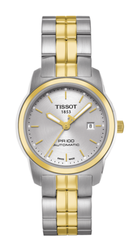 Tissot PR 100 Automatic 27 Stainless Steel / Yellow Gold PVD / Silver / Bracelet